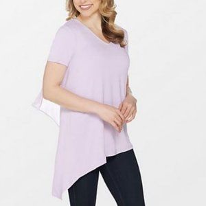 Lisa Rinna Collection V-Neck Top with Chiffon Back Detail 10621